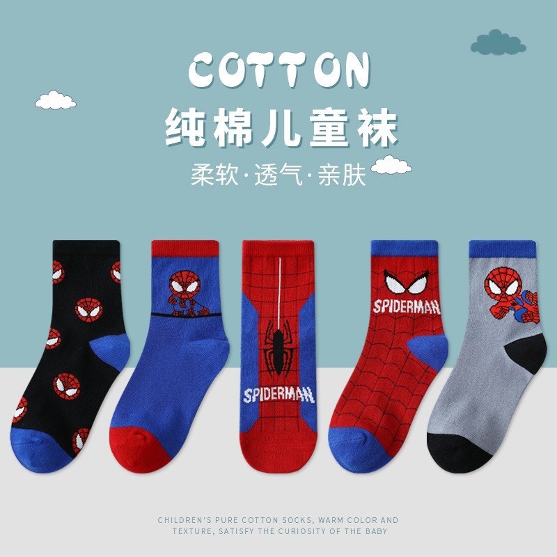 Set 10 Đôi Tất Cao Cổ Siêu Nhân cho Bé Trai (có sỉ) Từ 1-12 tuổi