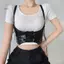Thắt lưng thời trang nữ dạng corset da với dây đeo vai và thiết kế mô hình gothic