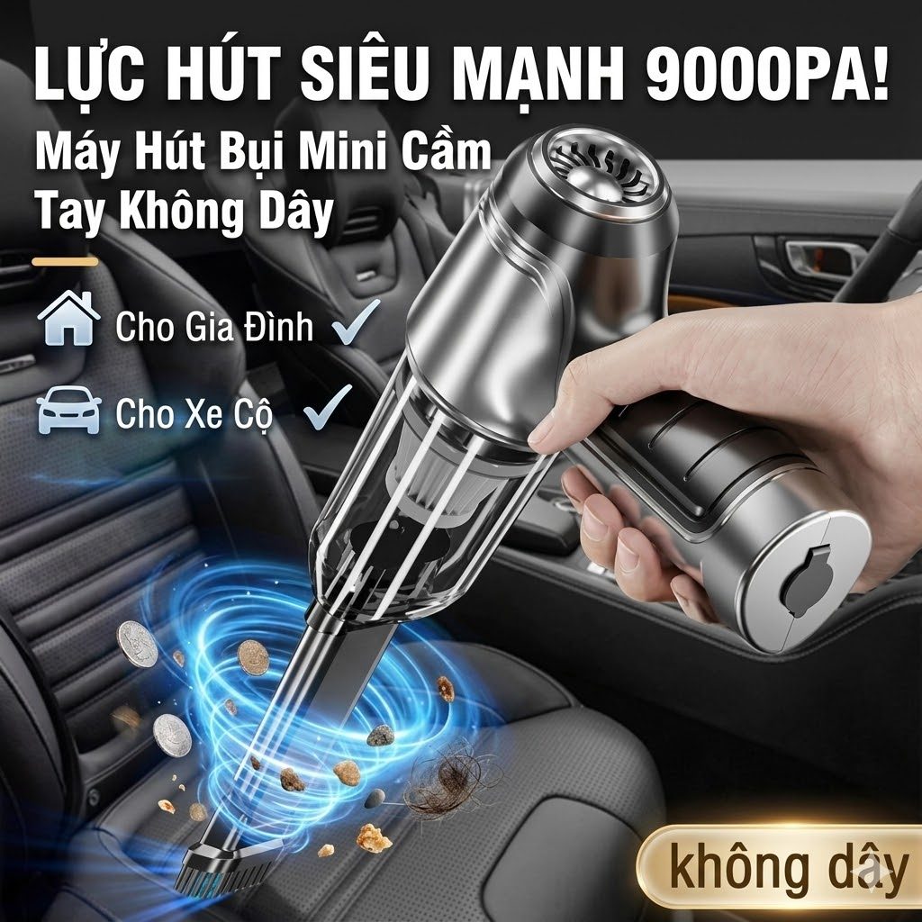 Máy Hút Bụi Mini Cầm Tay Tamashio 3 In 1 Hút - Hình Ảnh Thực Tế