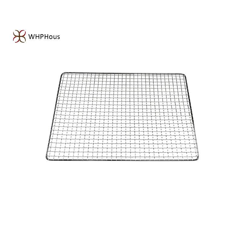 Thép không gỉ 304 Lưới nướng vuông/chữ nhật, thảm chống dính, dùng nướng bánh/cắm trại, ngoài trời