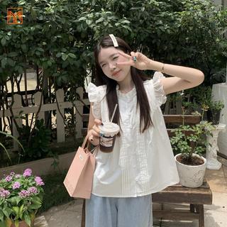 Áo sơ mi nữ tay ngắn nhẹ nhàng kiểu Pháp, phù hợp mặc mùa hè