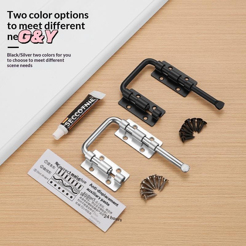 [G & Y-t] 1 Bộ Chốt cổng 90 / 180 độ Bạc / Không đục lỗ Chốt cửa bằng thép không gỉ bền Lo An toàn Hàng rào Bule cửa thiên thần [Mới]