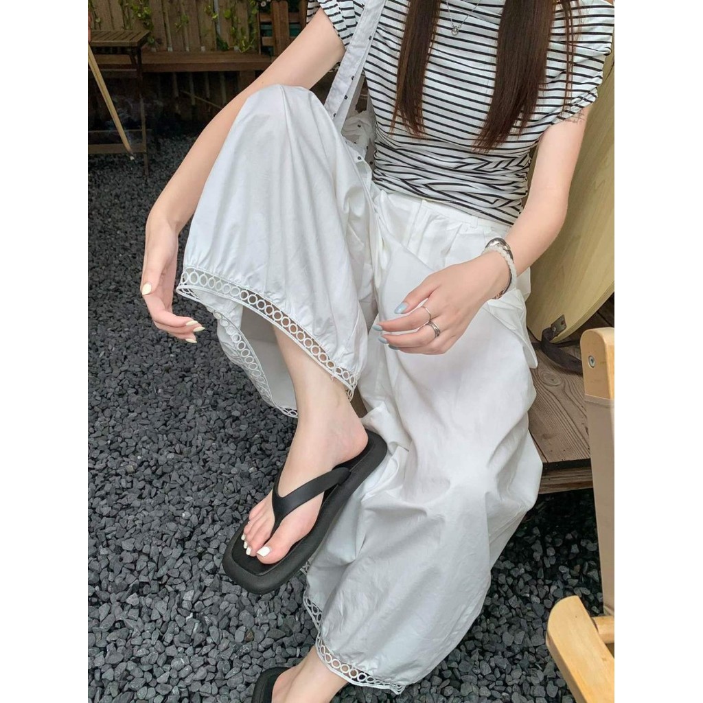 Quần Ống Thẳng Nữ Mới Lưng Cao Giảm Béo Màu Đơn Sắc Thời Trang Dáng Rộng Phù Hợp Mọi Người Mặc