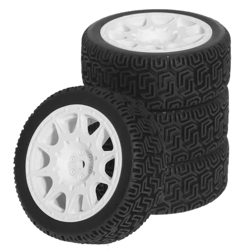 4 68mm 12mm Hex Rally Lốp Lốp Cao Su Lốp Bánh Xe Cho Tamiya XV01 XV02 TT01 TT02 PTG-2 1 / 10 RC Rally Racing Xe Nâng Cấp Phần