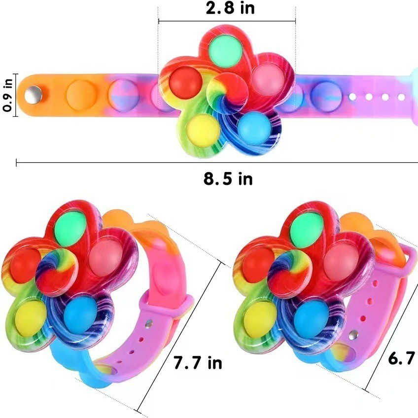 Trẻ em Dạ Quang Bong Bóng Top Vòng Tay Flash Sáng Tạo Xoay Top Đồng Hồ Mẫu Giáo Quà Tặng Nhỏ Đồ Chơi Giải Nén