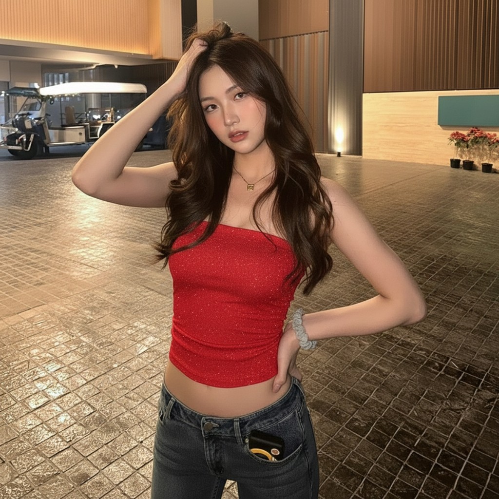 Áo Ống Nữ Thun Kim Tuyến  Dáng Ôm Kiểu Lấp Lánh A51368