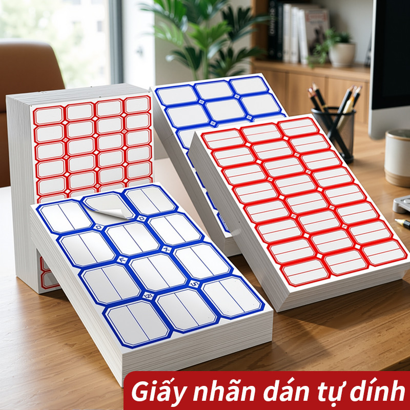 Giấy dán nhãn viết tay tự dính, nhiều màu, chống thấm nước, đa kích cỡ, dễ dán và khó bong tróc