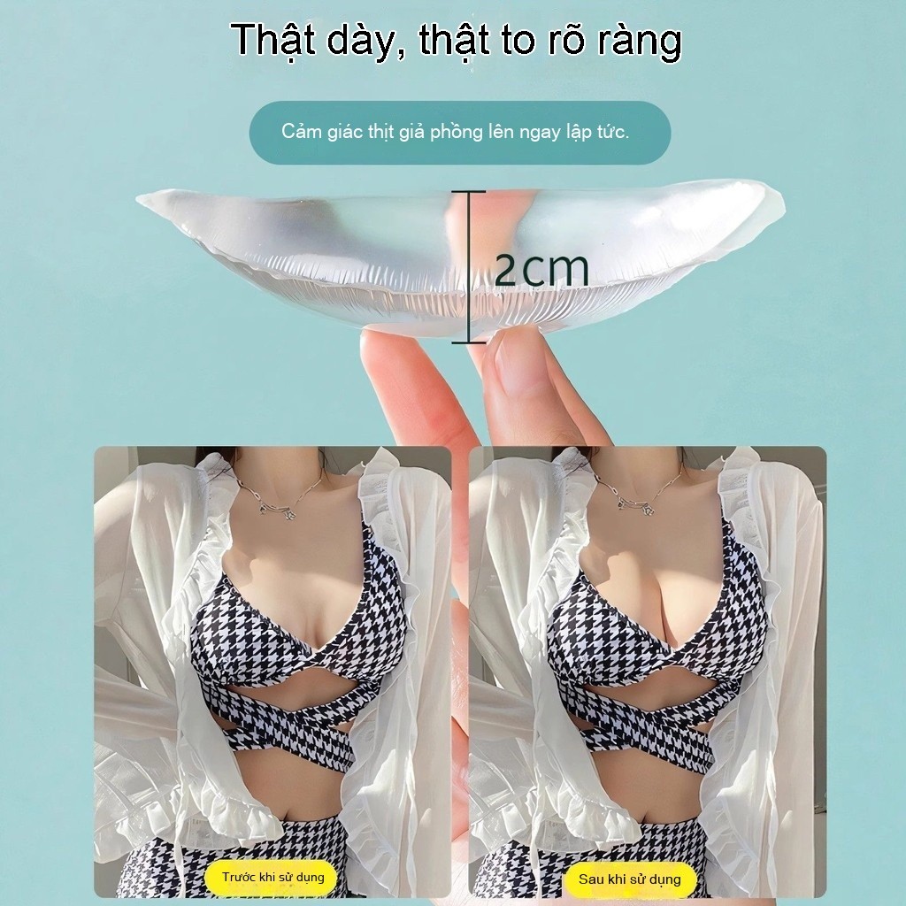 Bikini Vô Hình Silicone Miếng Lót Ngực Dày Corset Chèn Miếng Dán Ngực Tam Giác Chống Thấm Nước