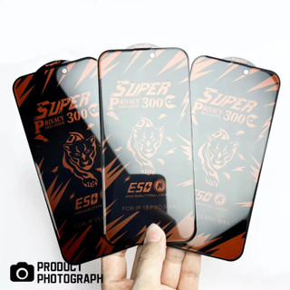 Kính Cường Lực iPhone SUPER 300C ESD Viền Cong Trong Suốt Full Viền Siêu Cứng Cho iP 17 Pro max 16 15 14 13 12 11 Xs
