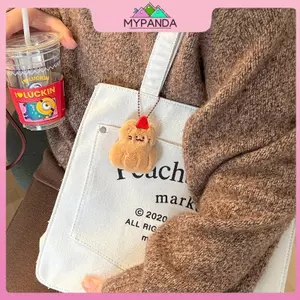 MYPANDA Hoạt Hình Dễ Thương Hồng Búp Bê Đậu Phộng Móc Khóa Kawaii Kitten Sang Trọng Treo Túi Trang Trí Trang Trí Mặt Dây Chuyền Phụ Kiện Quà Tặng.