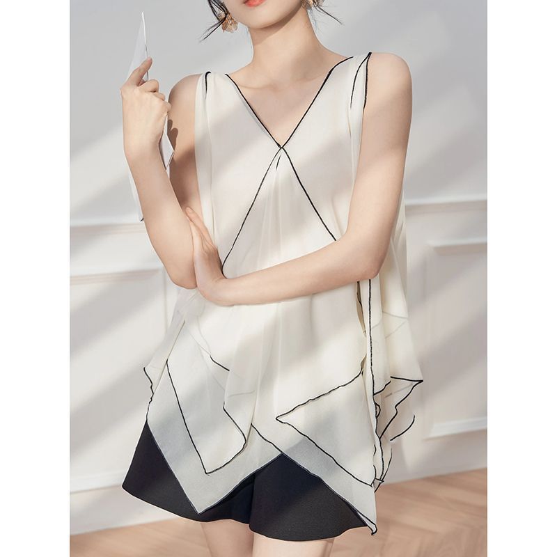 <![Giảm giá 50%] Áovest không tay cổ chữ V cao cấp, thích hợp mùa hè, size rộng rãi dành cho nữ