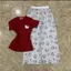 Sét bộ quần suông kitty hoạ tiết mèo + phối áo CROPTOP mèo kit ti in nguuc-CHANG3158