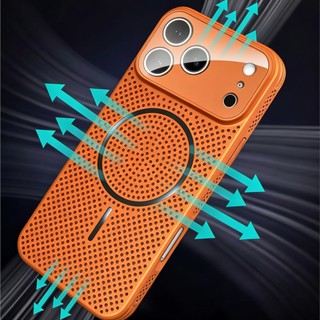 Tản nhiệt bằng nhôm đá thích hợp cho iPhone 17pm Ốp điện thoại cửa sổ mở rộng thứ hai, hộp sạc không dây 15pro thoáng khí 16 lưới