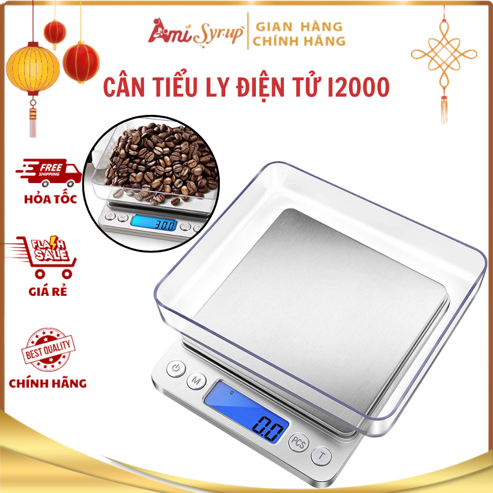 [Chính Hãng] Cân Tiểu Ly Điện Tử I2000, Cân Điện Tử Nhà Bếp 3kg Kèm Khay Đựng Đồ Tiện Lợi