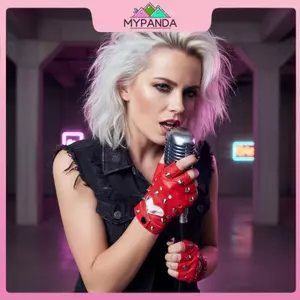 Găng tay nửa ngón punk hip-hop cho biểu diễn sân khấu và khiêu vũ