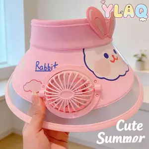 Mũ chống nắng hoạt hình trẻ em có quạt vành rộng chống tia cực tím Mũ làm mát ngoài trời Sử dụng du lịch đi biển