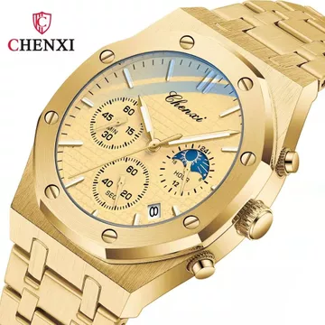 Đồng hồ thể thao đa chức năng Đồng hồ nam Dây thép Đồng hồ thạch anh chống nước Đồng hồ ba mắt Đồng hồ nam tự động