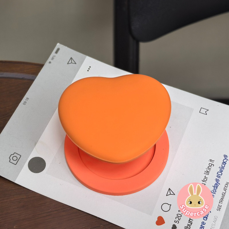 Dễ Thương Màu Silicon Hình Trái Tim Giá Đỡ Điện Thoại Màu Kẹo Cảm Giác Da Từ Đứng Mẫu Đa Năng Di Động Trang Trí