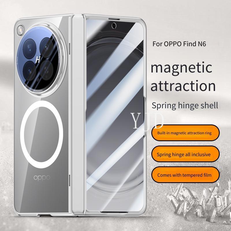 Ốp Lưng Cho OPPO Find N6 Khung Mạ Điện Độ Nét Cao Phim Cường Lực Thu Hút Từ Tính Vỏ Điện Thoại Chống Rơi