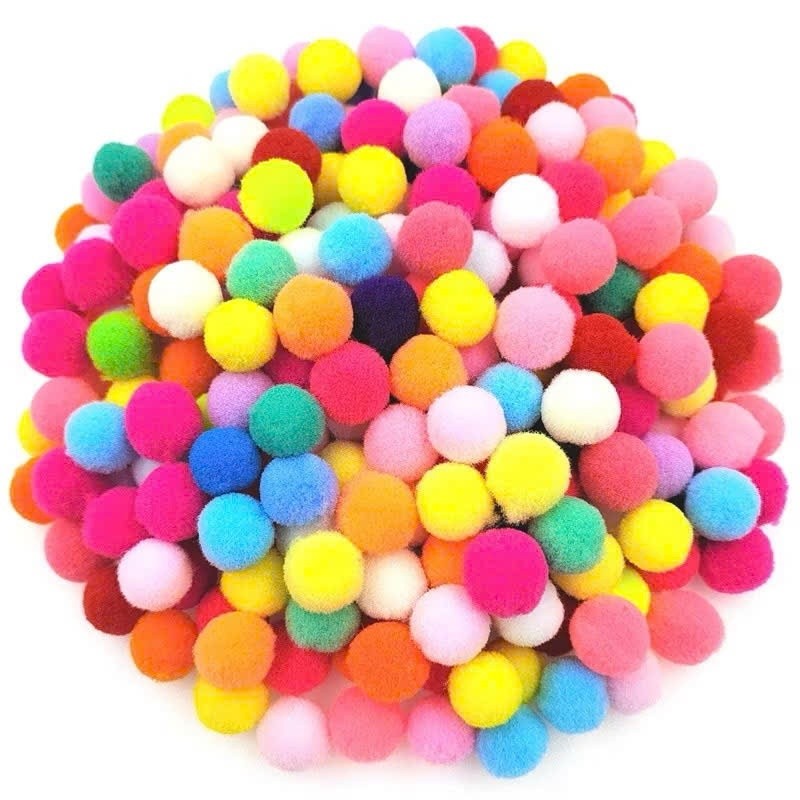 [HỎA TỐC HCM][SET 100] Quả Pom Pom Mix Màu Loại 1-2cm, Pom Pom Lông Nhiều Màu, Pom pom trang trí cây thông, LÀM handmade