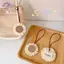 HFTOY Boho Dệt Hướng Dương Tên Stier Mặt Dây Chuyền Handmade Hoa Tên Thẻ Charm Túi Trang Trí Chống Mất Dấu Tên Móc Khóa Quyến Rũ ~