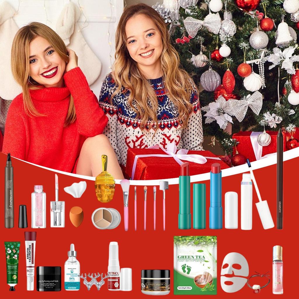 Make Up Countdown 24 Days Festive Christmas Makeup Set Calendar Women Beauty Fashion Advent for Adults Lovers gelhvn