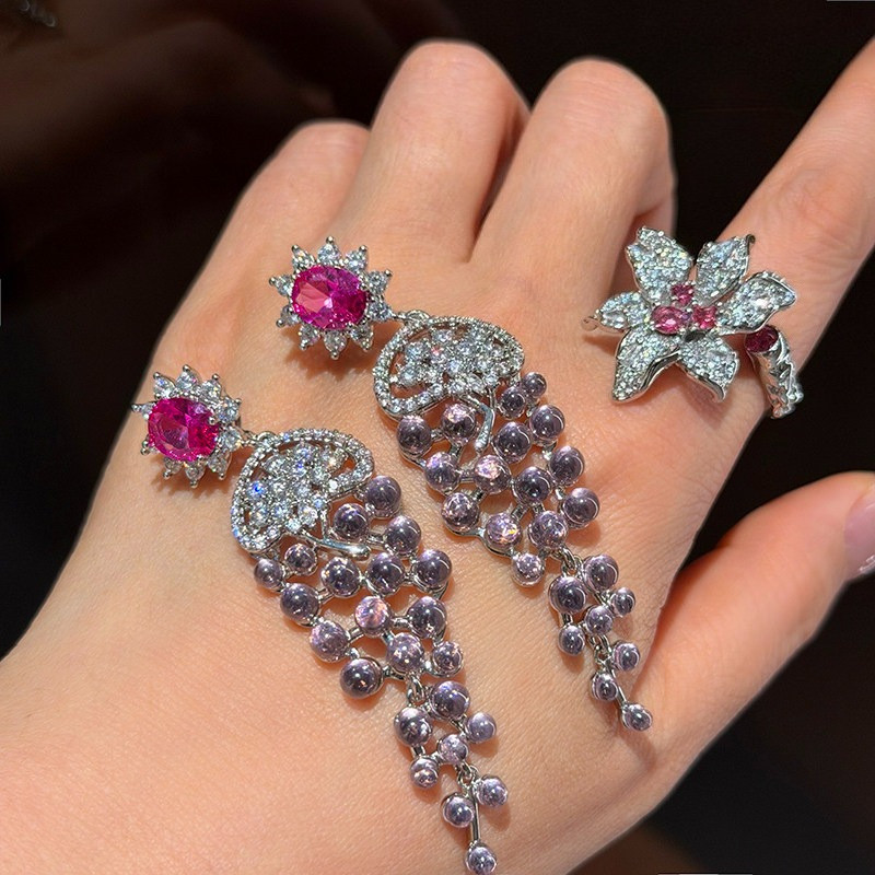 Thời trang Hàn Quốc sang trọng - Bông tai dài zircon phong cách mới, tinh tế
