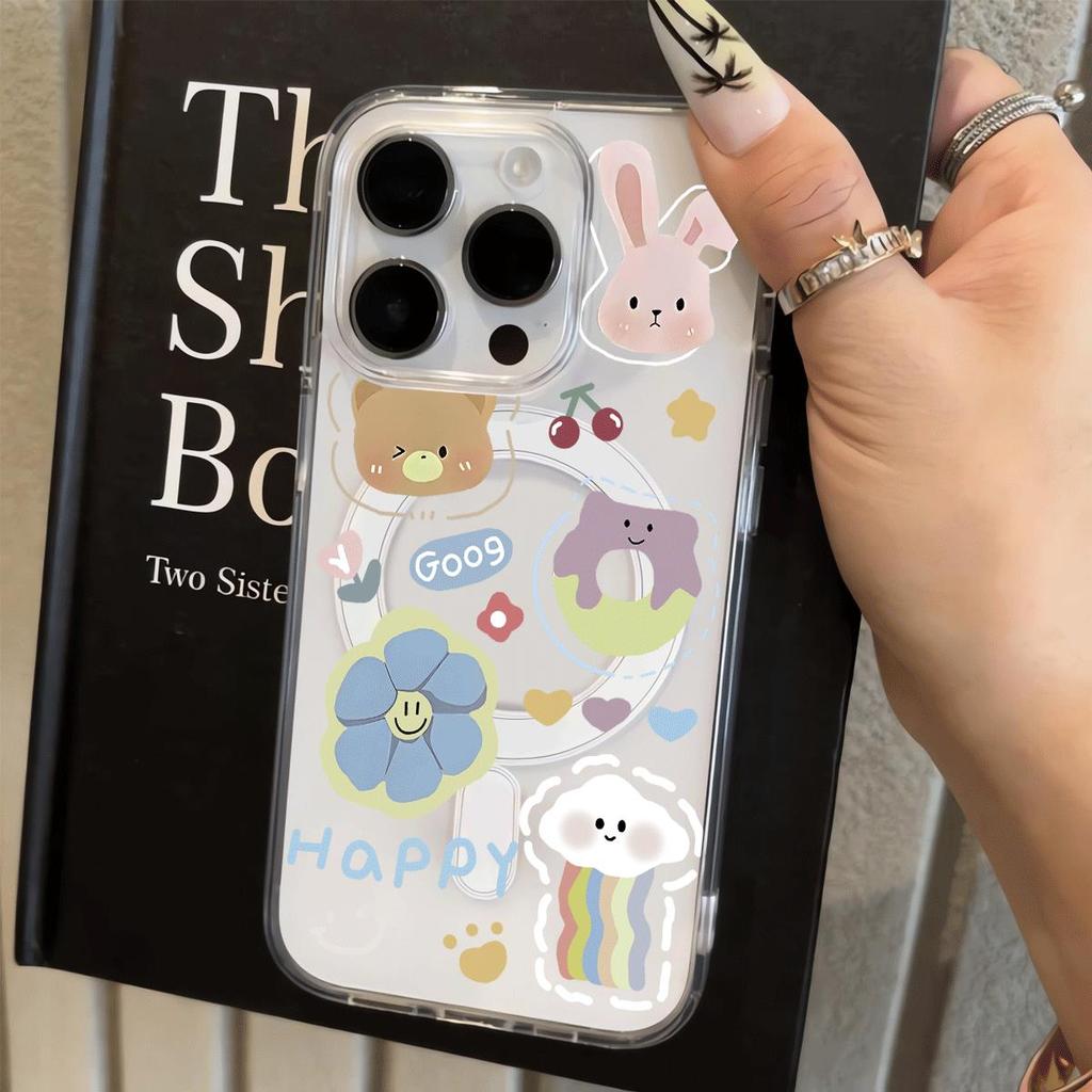 Món ghép đồ vật dễ thương phù hợp với 16vỏ điện thoại iPhone17Air vỏ hút từ14/13/11Pro