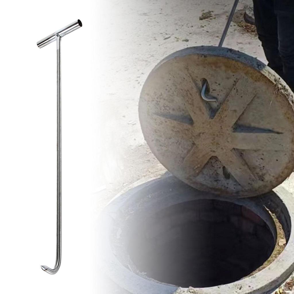 Móc kéo đa năng hình chữ T bằng thép, dụng cụ nâng cho mở nắp cống thoát nước