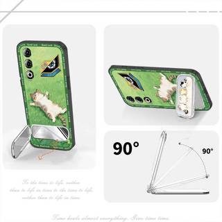 Ốp Lưng Mềm Dễ Thương Ốp Lưng Điện Thoại ZTE Nubia Neo3 GT 5G Túi Đựng Điện Thoại Thêu Giá Đỡ Điện Thoại Chống Sốc Gương Trang Điểm Sang Trọng Vải Bảo Vệ Miếng Dán 3D Chân Đế Hoạt Hình Bền Đẹp Chống Bụi