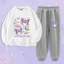 Bộ áo Hoodie và quần in hình hoạt hình Kuromi dành cho trang phục thể thao thông thường dành cho trẻ em