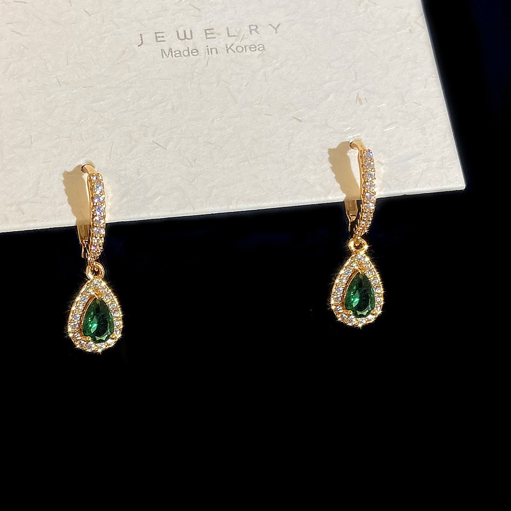 Bông Tai Đính Đá Zircon Phong Cách Hàn Quốc Thanh Lịch Cho Nữ