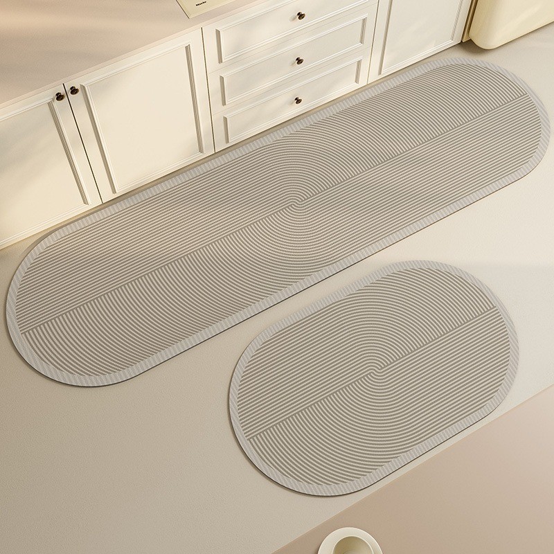 Thảm lau chân cao cấp 2 cái 40x60cm + 40x120cm, thấm nước siêu tốc, chống trơn trượt, dễ vệ sinh