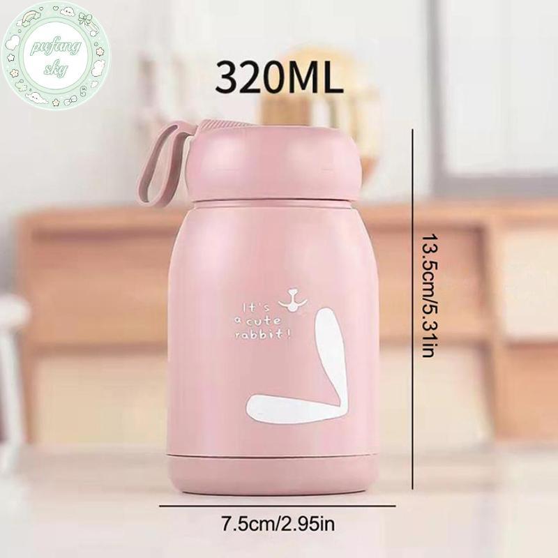 PUSKY 320ml Dễ Thương Cốc Giữ Nhiệt Di Động Cốc Cách Nhiệt Thủy Tinh Bình Hút Chân Không Bình Nước Cho Bé Gái Kid VN