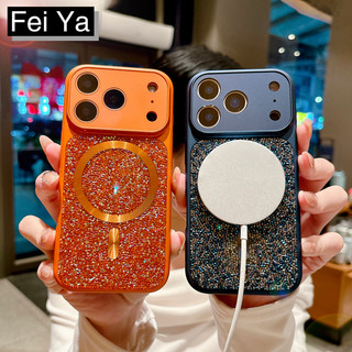Khối màu Vỏ điện thoại doanh nghiệp từ tính cao cấp kim cương vỡ cho iPhone 17 16 15 14 13 Pro Max