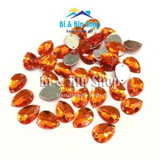 72 Viên Đá Kết Nhựa Giọt Nước 13x18mm Đính Kết Trang Phục Thời Trang, Làm Phụ Kiện Handmade
