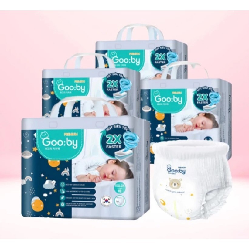 ✅ [KÈM QUÀ TẶNG] Combo 2 bịch Tã/Bỉm Gooby Extra Ngày, Gooby Premium Đêm Chính hãng, giá tốt