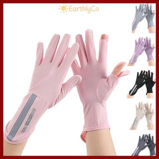 Găng tay chống nắng Earthlyco, chất liệu lụa, chống tia UV và chống trượt, phù hợp mùa xuân và hè