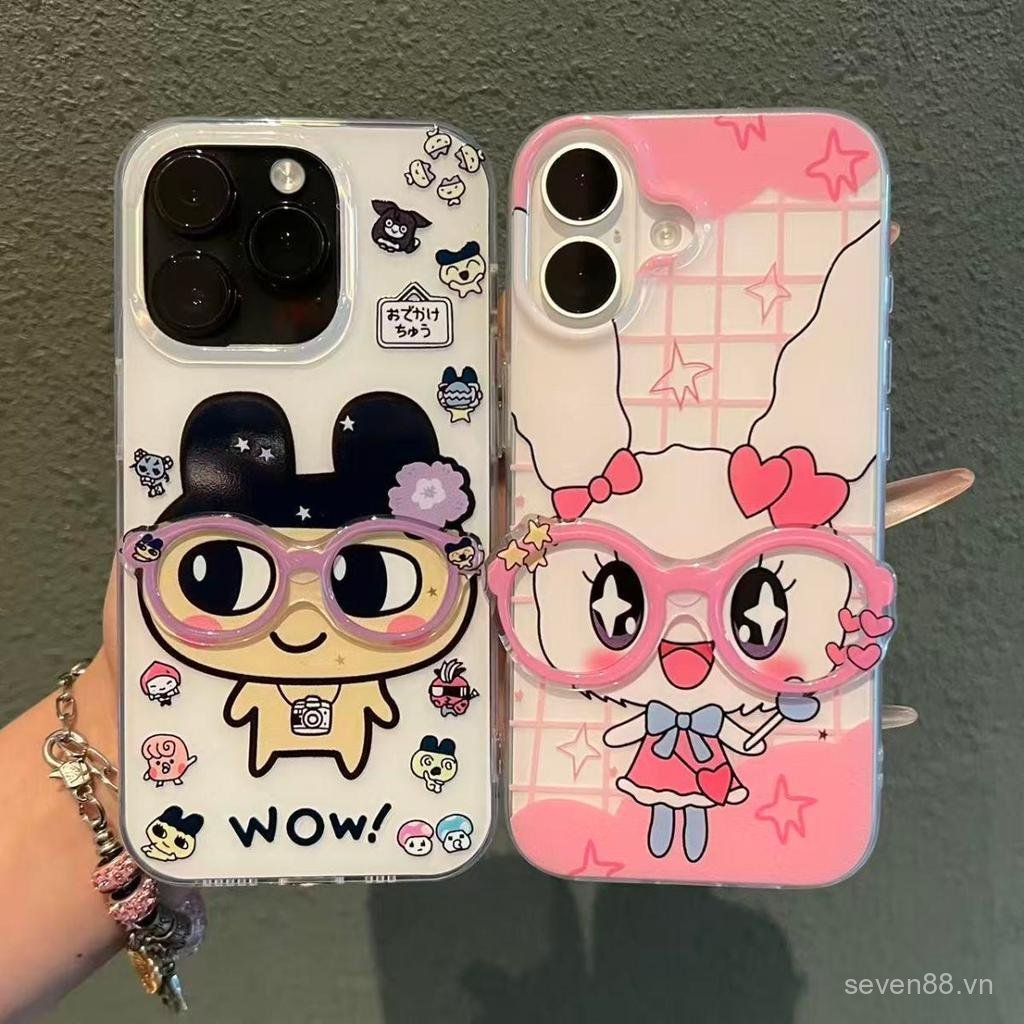 Ốp Điện Thoại Thích Hợp Cho iPhone 7 8 X XS XR XSMAX 11 12 13 14 15 16 17 Pro max Plus Kính Tình Yêu Không Khí Thỏ Dễ Thương Vỏ Bảo Vệ Chống Sốc Bao Gồm Tất Cả VTRG