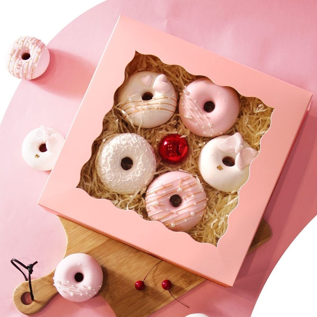 Mới 2 Chiếc Sinh Nhật Đám Cưới Tiệc Valentine Hộp Cửa Sổ Bánh Ngọt Quà Tặng Bao Bì Hộp Đựng