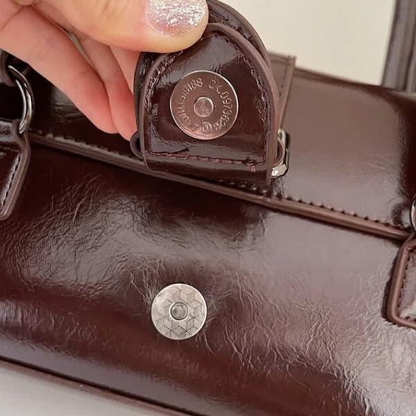 ANCO Pleated Women's Rivet Bag Vintage nhẹ sang trọng một vai túi xách