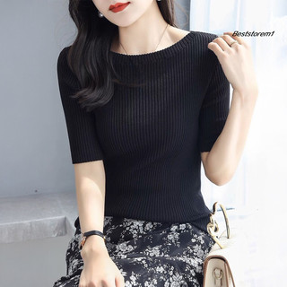 Cửa hàng tốt nhất | Áo thun nữ đa năng, sành điệu với thiết kếSlim Fit nửa tay, cổ tròn phù hợp mặc hàng ngày phong cách Đông Nam Á