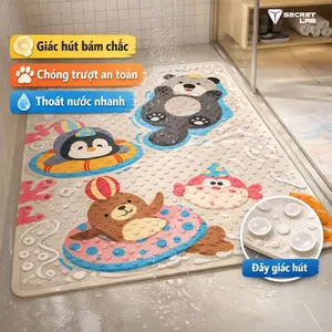 Thảm Nhà Tắm Chống Trượt Giác Hút Cho Bé | Thảm Lót Sàn Nhà Vệ Sinh Thoát Nước Nhanh Hoạt Hình