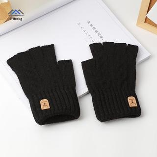 ELBBKG Dệt Kim Thi Nhiệt Nửa Ngón Găng Tay Nam Nữ Mùa Đông Ngoài Trời Lái Xe Ngón Găng Tay Màn Hình Cảm Ứng Găng Tay Mới