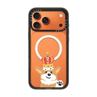 CASECASE X Crown Corgi Black Edge Clear Hard Từ Hút Tác Động Dành Cho Apple IPhone 12 13 14 15 16 17 Pro Max Air Plus Có Hộp