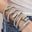 Treeling Thanh Lịch Hình Rắn Zircon Mở Lắc Tay Vòng Tay Bằng Thép Không Gỉ Thanh Lịch Rắn Dây Đeo Tay Cho Nữ Thời Trang Je