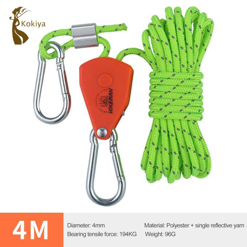 Ròng Rọc Ratchet với Dây Móc Phát Sáng và Khóa Nhanh cho Treo Mái Hiên và Lều
