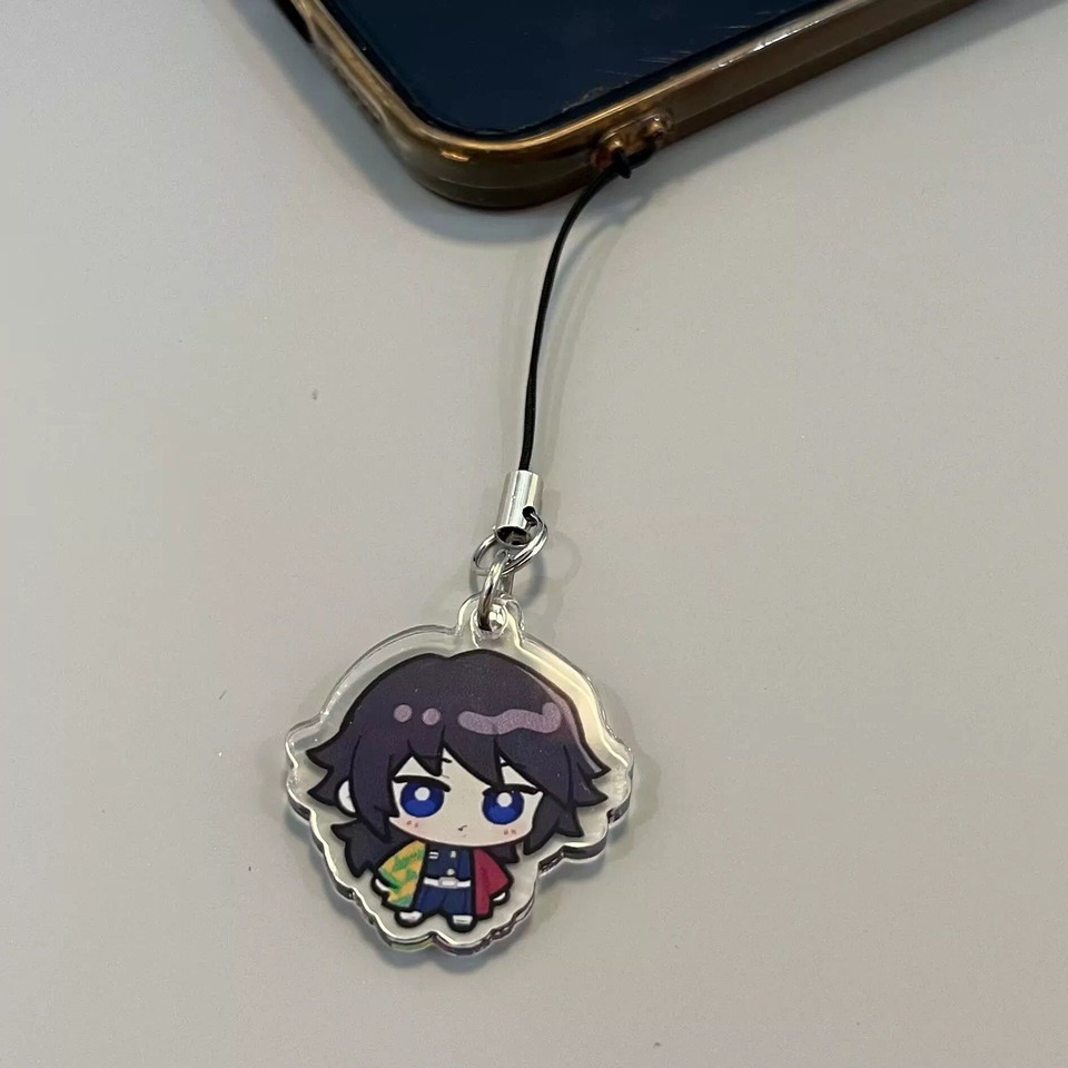 demon slayer anime mobile phone chain cute Zenitsu Tanjiro key chain Nezuko Tokitou Muichiro nine pillars key chain