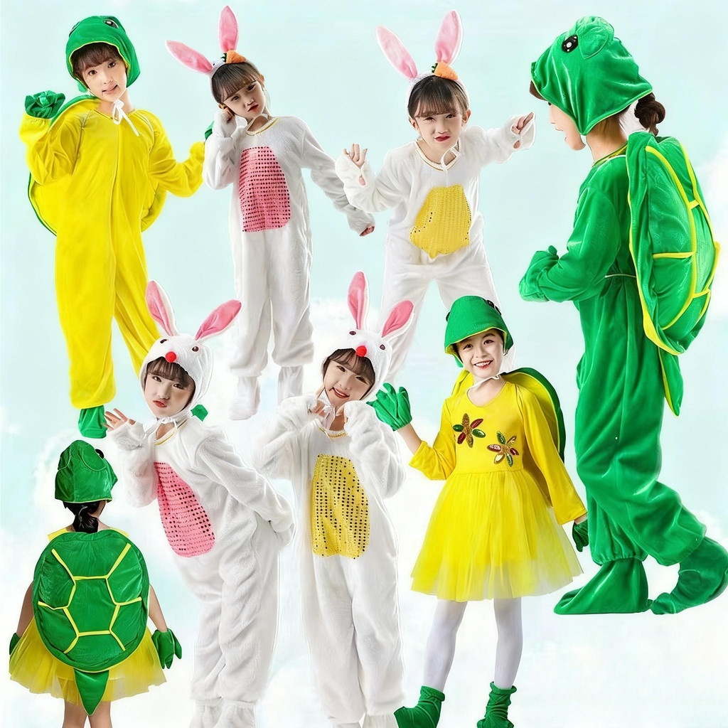 💕 HÀNG CÓ SẴN – Đầm Trang Phục Trẻ Em 3‑12 tuổi – Rùa Thỏ + Hoạt Hình Động Vật, Thích Hợp Halloween, Giáng Sinh & Ngày Trẻ Em 🎃🎉