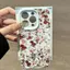 Sơn dầu màu đỏ hoa cho 17 16pro trường hợp điện thoại iPhone 15 tốt lỗ gạo nếp trường hợp 14 13pro11 mềm trường hợp